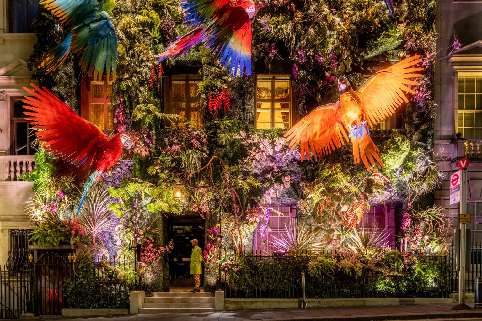 Annabel’s Rainforest Façade Raises Awareness About Deforestation