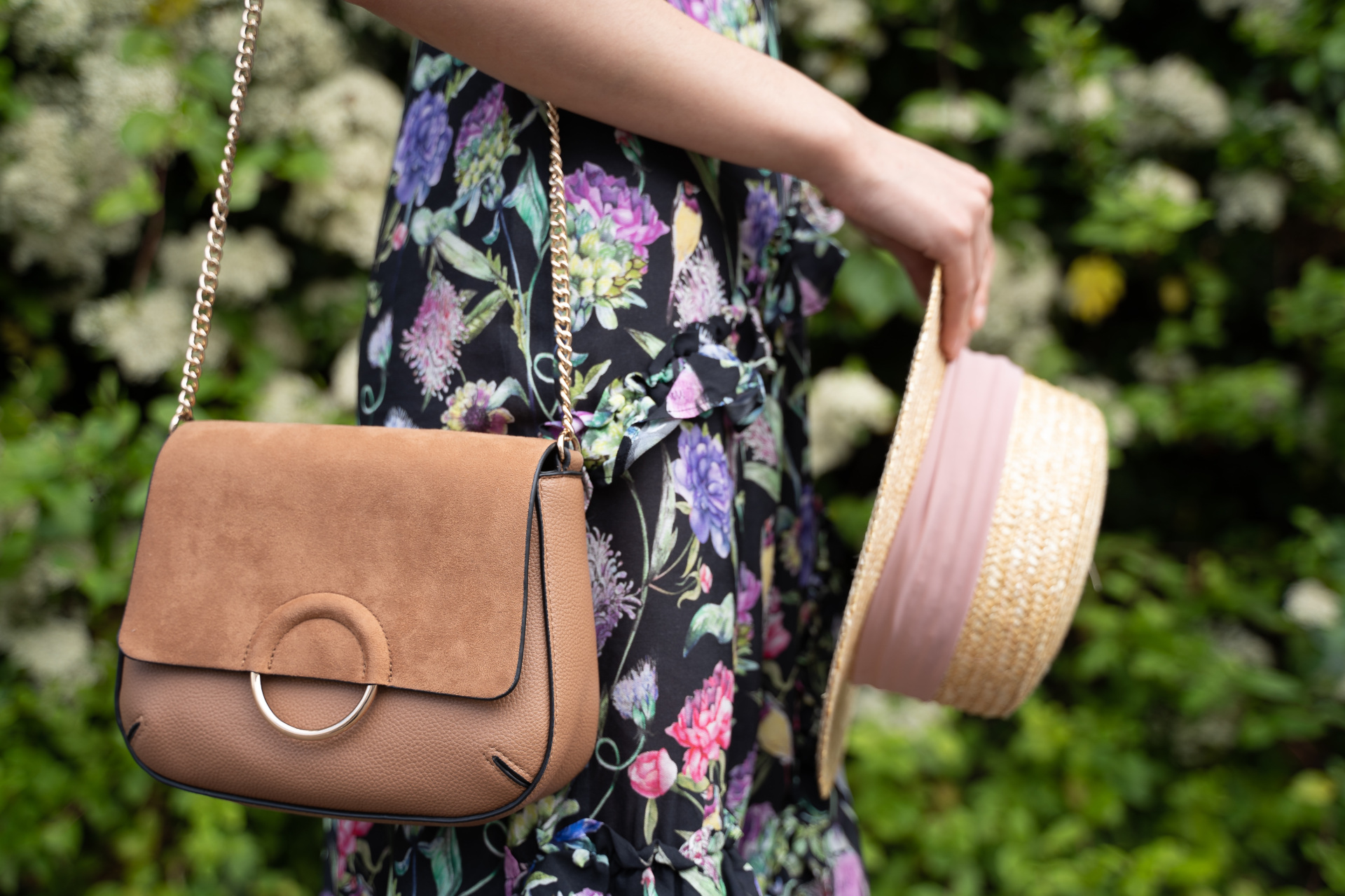 Designer Inspired Luxury Backpack Bag Purse Travel Summer Cream & Brown