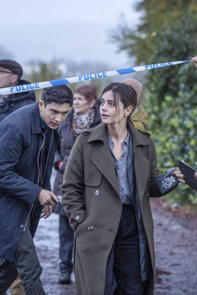 (L-R) Archie Renaux as Hitch, Jenna Coleman as Ember in Jetty