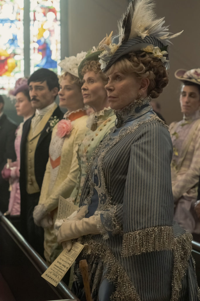 Louisa Jacobson as Marian Brook & Cynthia Nixon as Ada Brook & Christine Baranski as Agnes Van Rhijn in The Gilded Age