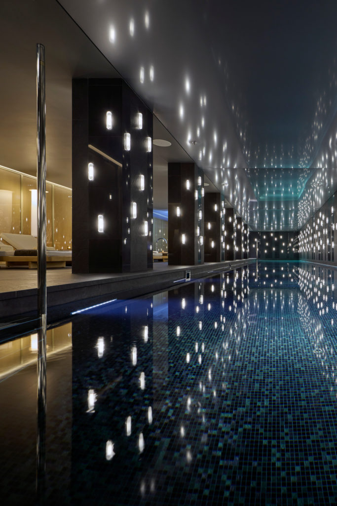 Spa pool with dim lights