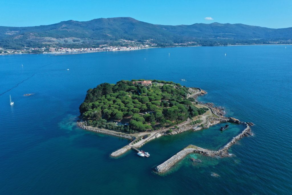 Aerial view of A Creba private island
