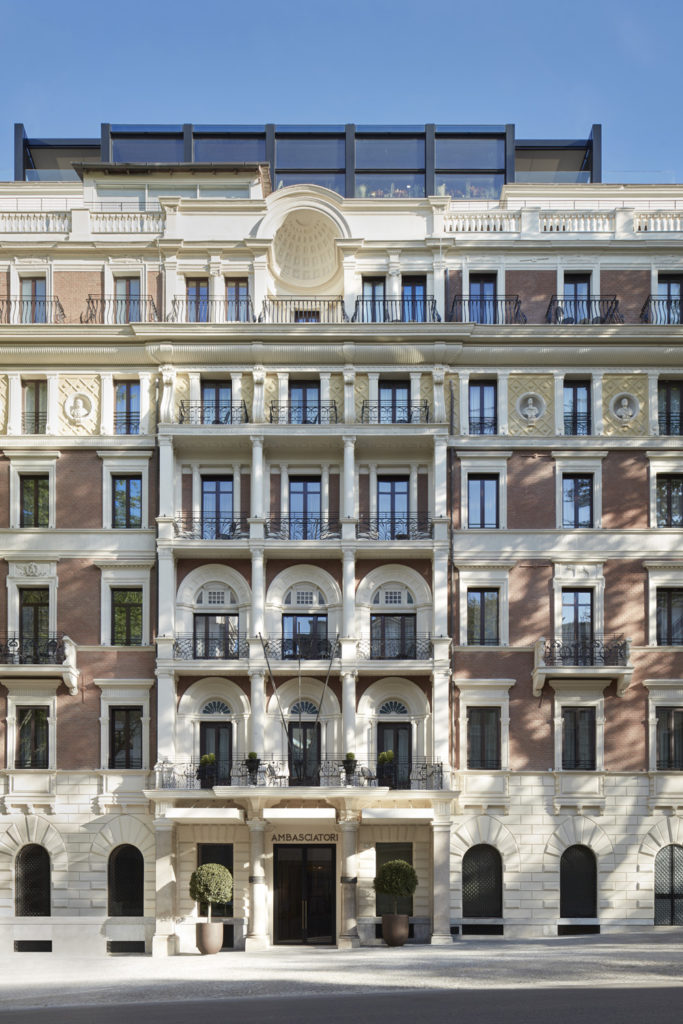 The facade of the InterContinental Rome Ambasciatori Palace