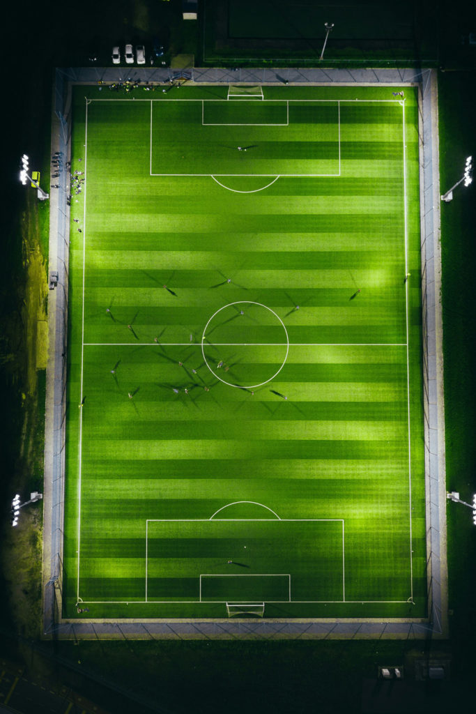 A football/soccer pitch viewed from above