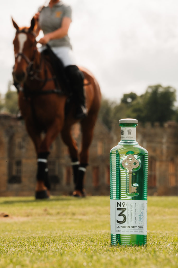 No.3 Gin bottle with polo player and horse