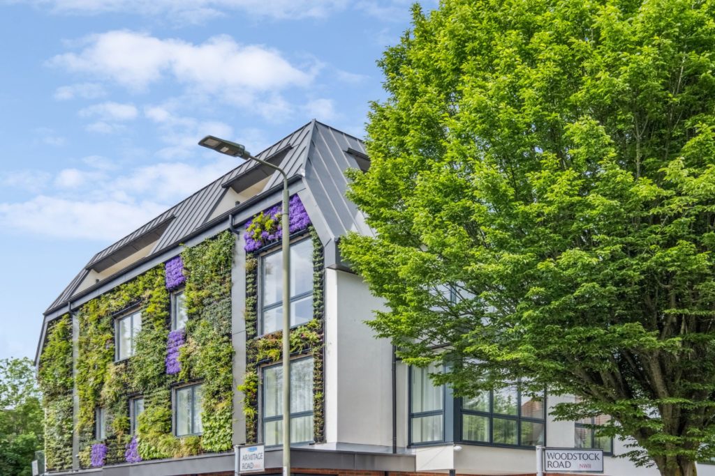 Apartment building with green wall