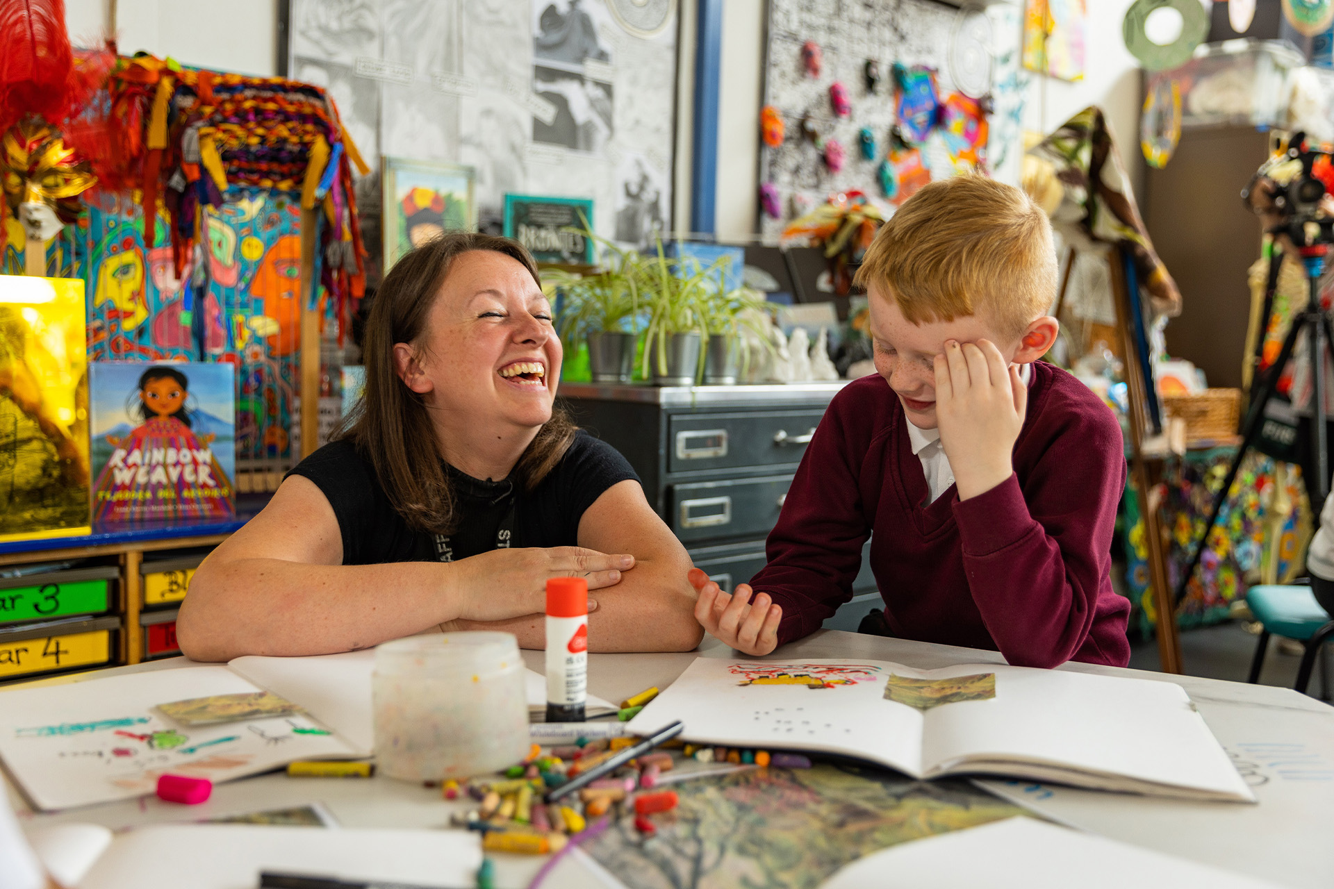 Pupil and teaching in an art class