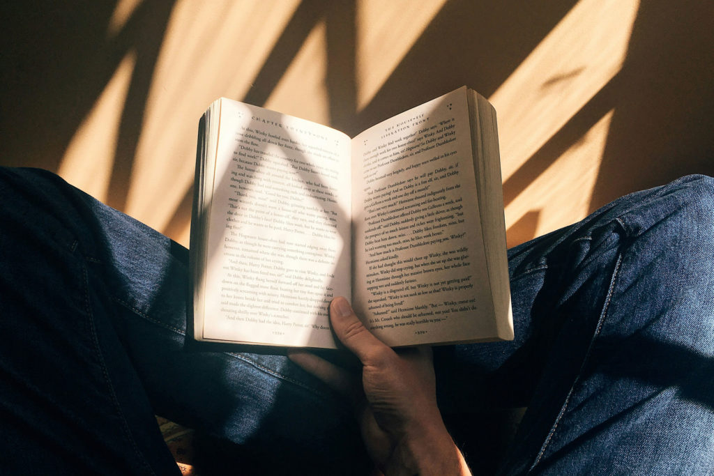 Person reading a book