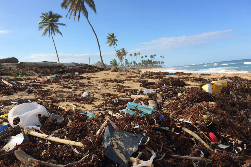 Plastic on beach