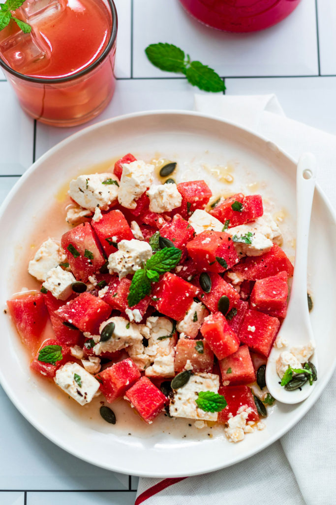 Watermelon and feta salad