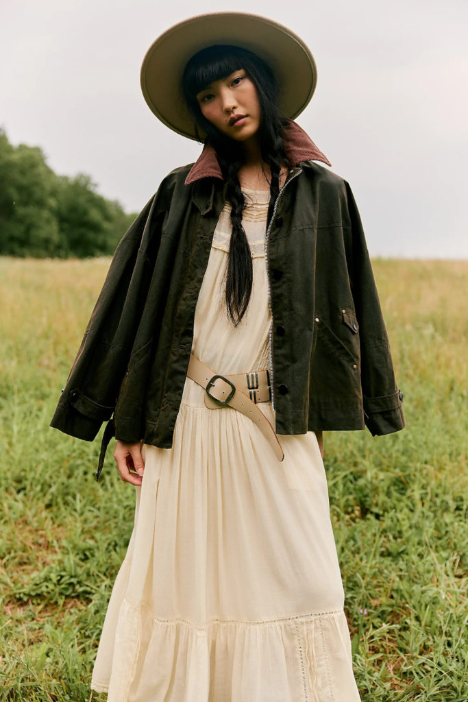 Woman stood in field