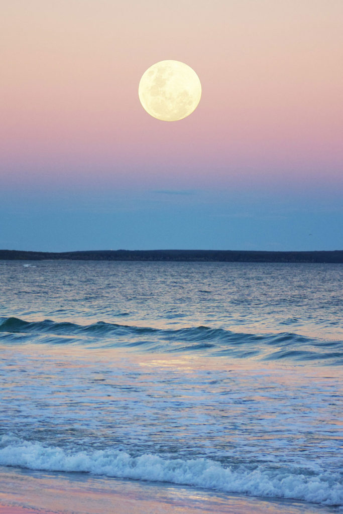 The moon and sea