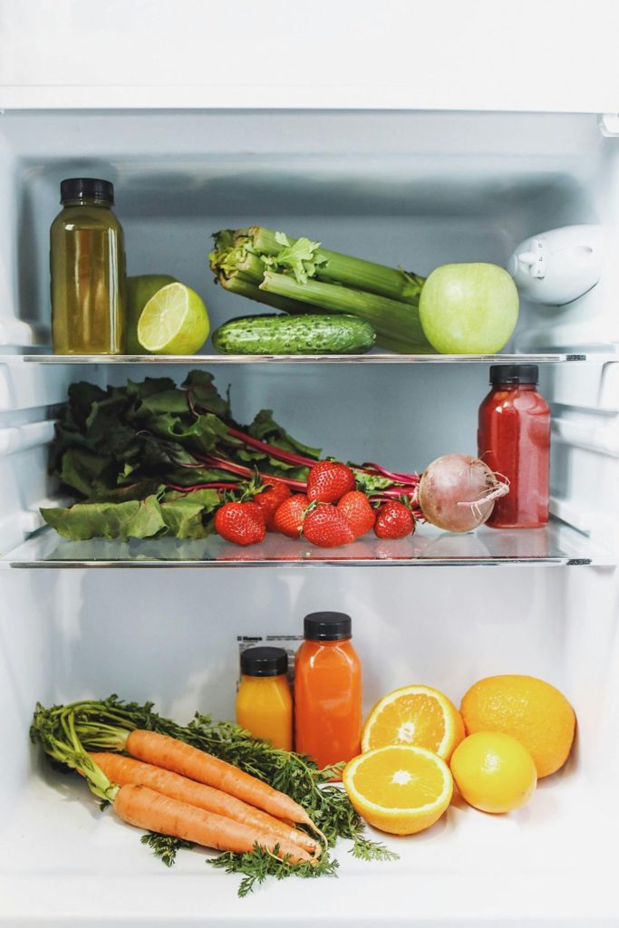 Fridge with vegetables