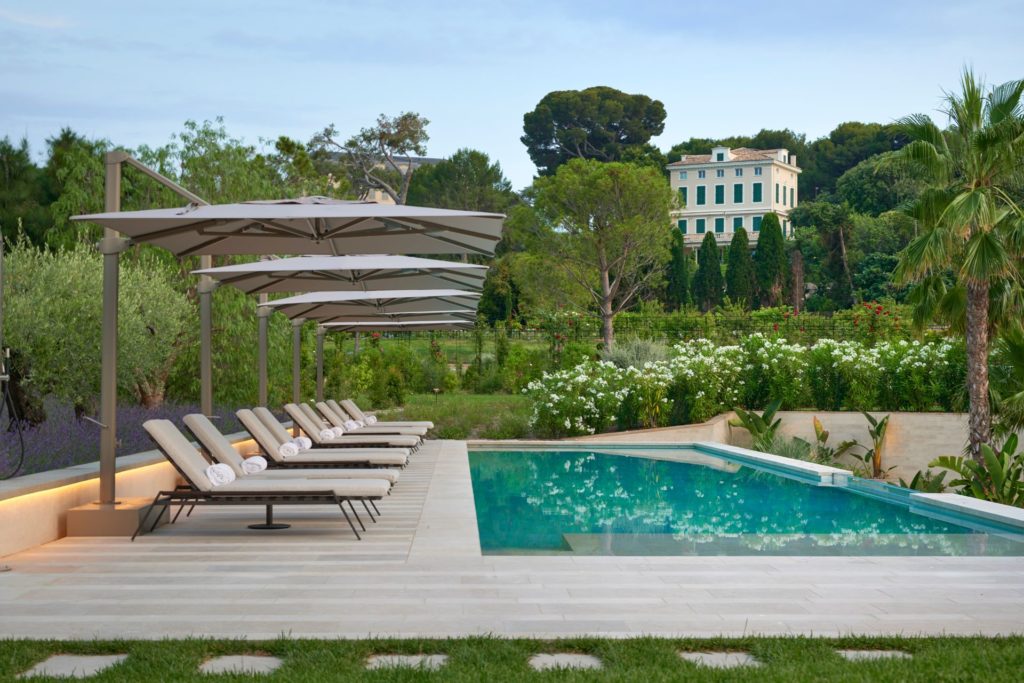 French villa with rose garden and outdoor pool