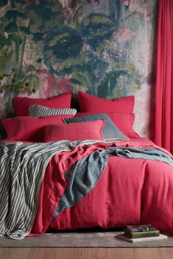 Hot pink bedding with matching curtains