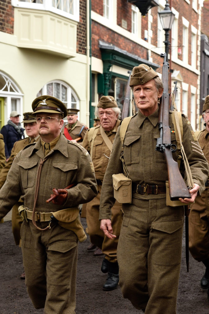 Toby Jones as Captain Mainwaring & Bill Nighy as Sergeant Wilson in Dad's Army