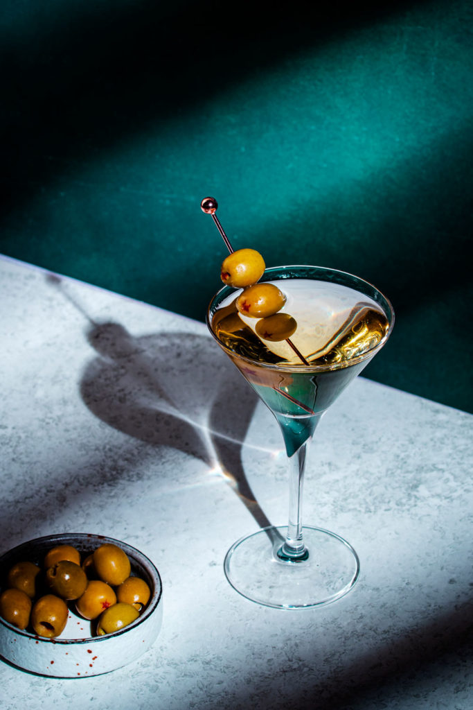 Martini with olives