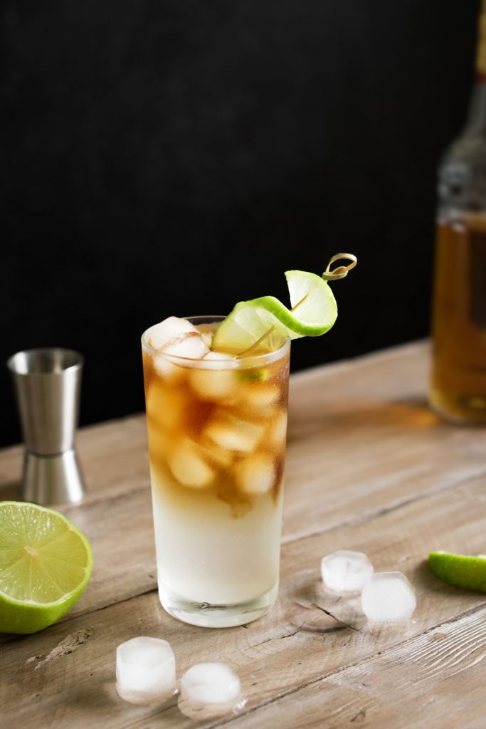 Dark and stormy cocktail