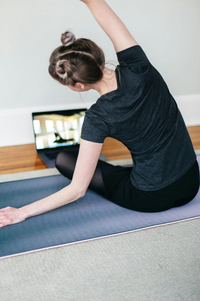 Woman doing at-home micro-workout