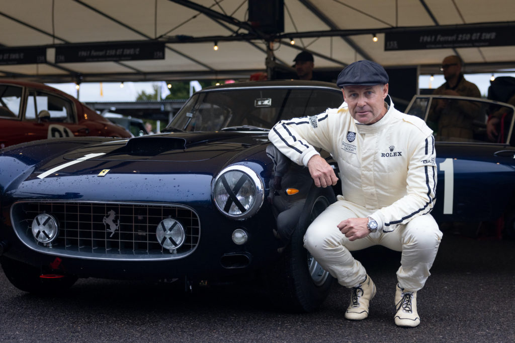 Tom Kristensen in the pit Goodwood Revival 2024before racing