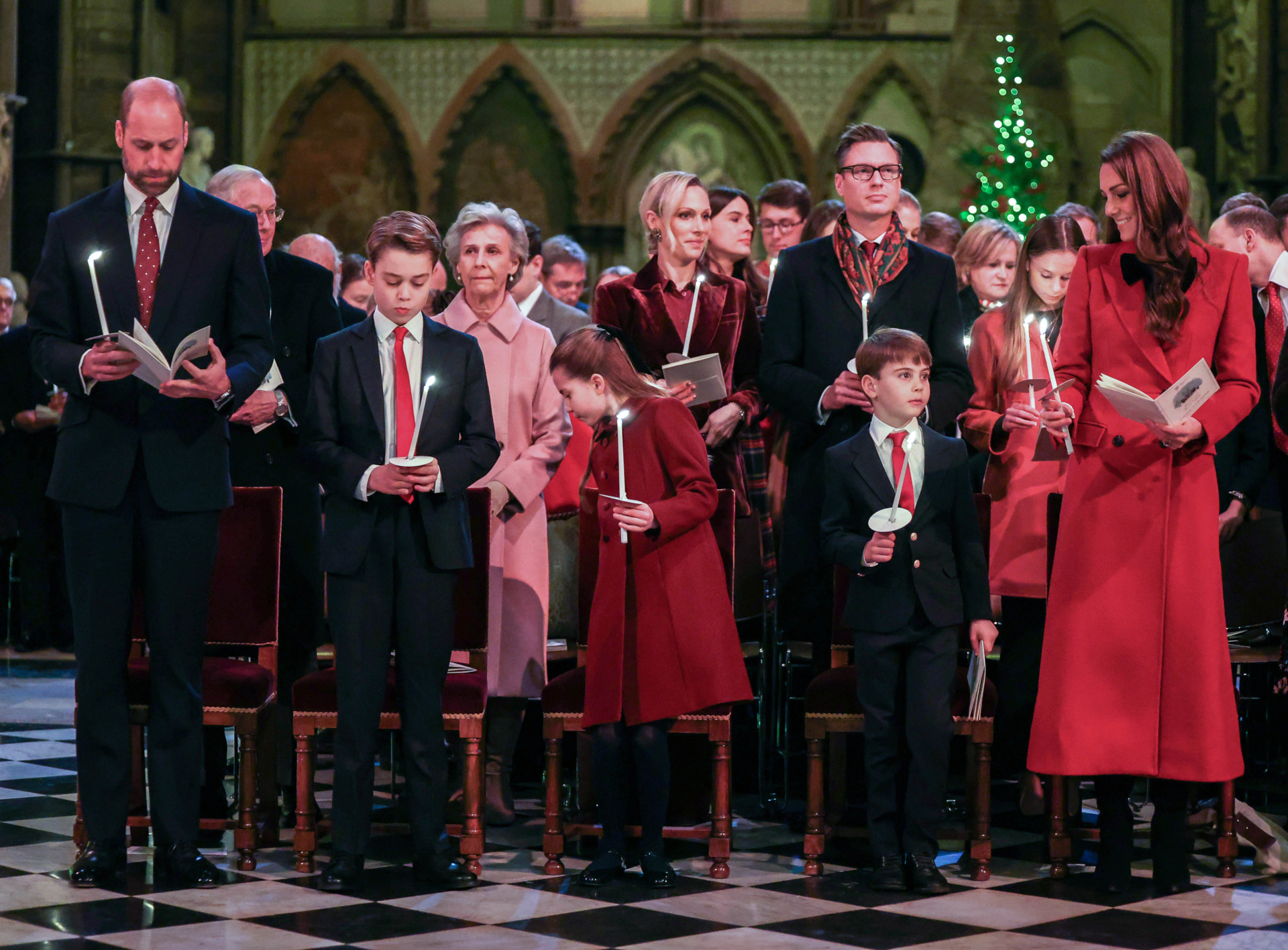 Their Royal Highnesses The Prince and Princess of Wales, and other Members of the Royal Family attend the Together At Christmas Carol Service at Westminster Abbey